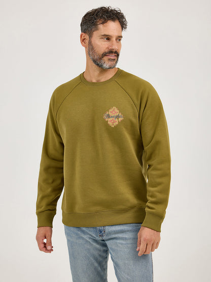 Men's Graphic Crew Sweatshirt - Olive