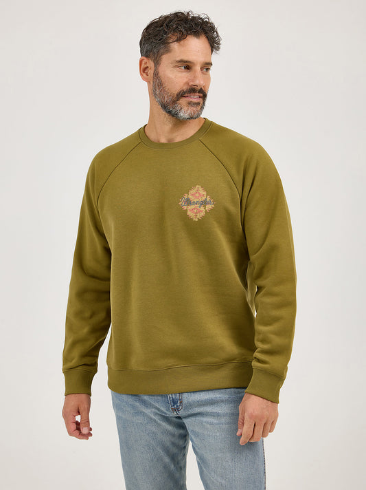 Men's Graphic Crew Sweatshirt - Olive