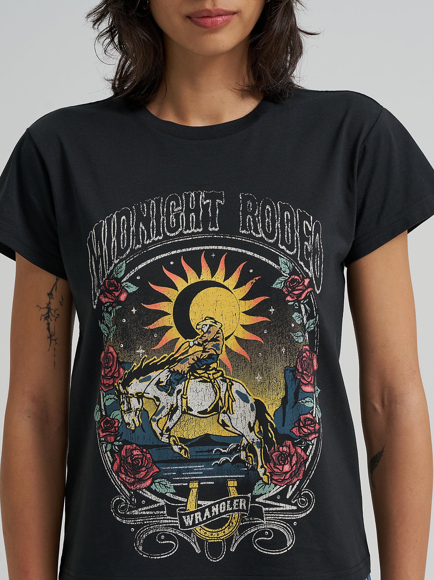 Midnight Rodeo Retro Regular Fit Tee - Black