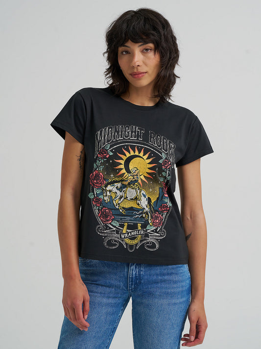 Midnight Rodeo Retro Regular Fit Tee - Black
