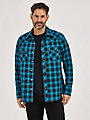 Men's Snap Pocket Western Shirt - Blue Plaid