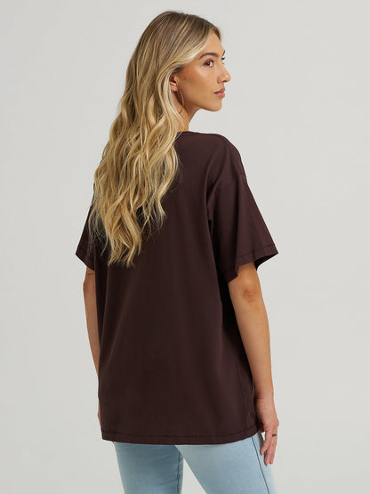 Call a Cowboy Oversized Tee Shirt - Brown