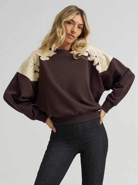 French Terry Crew Pullover - Brown