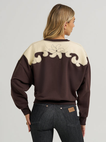 French Terry Crew Pullover - Brown
