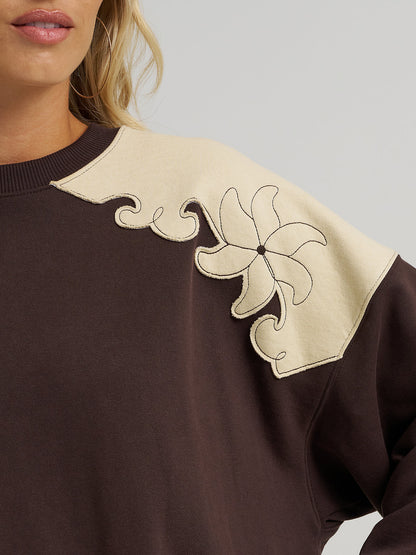 French Terry Crew Pullover - Brown