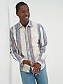 Mens Retro Premium Striped Snap Shirt