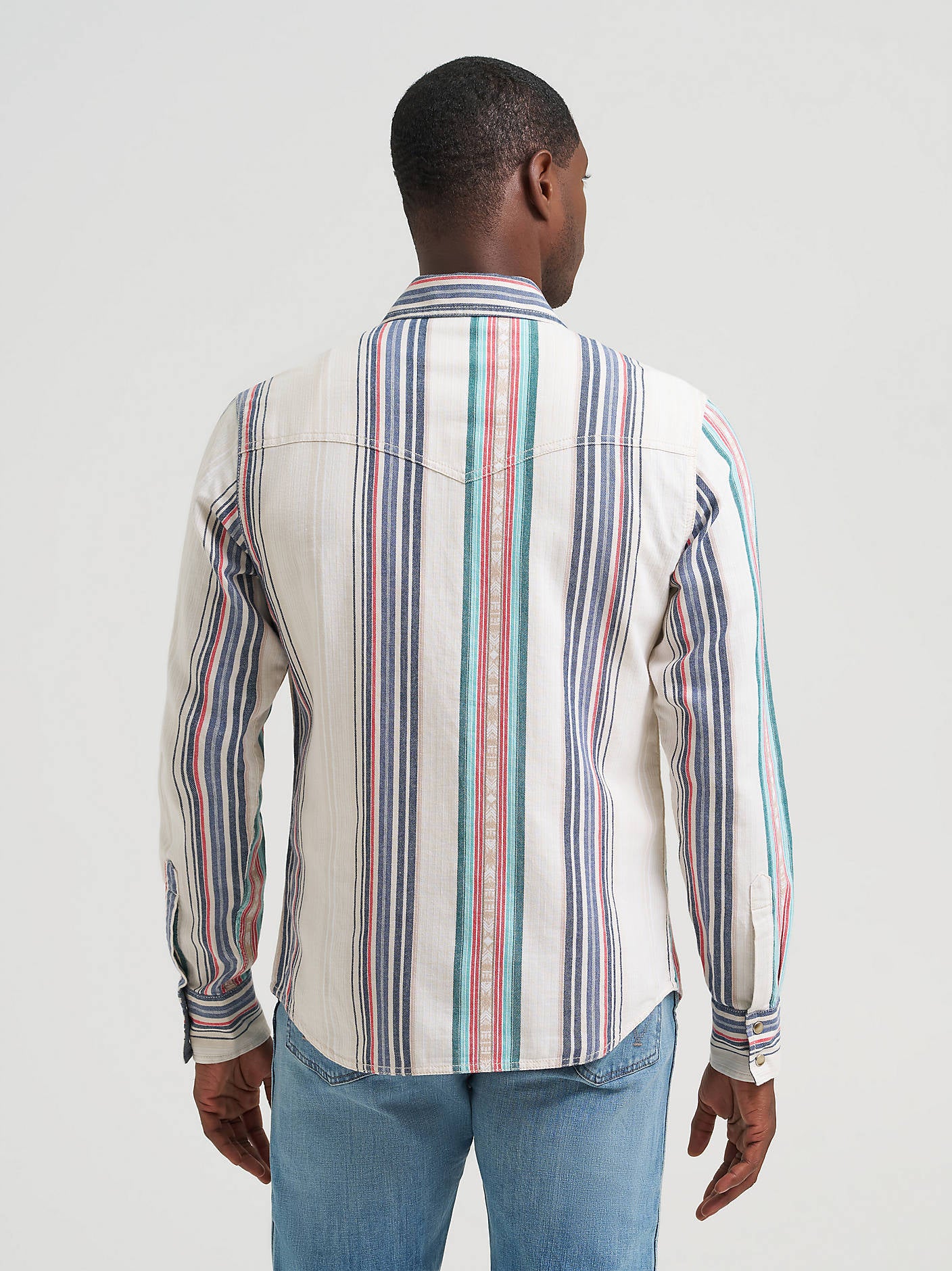 Mens Retro Premium Striped Snap Shirt