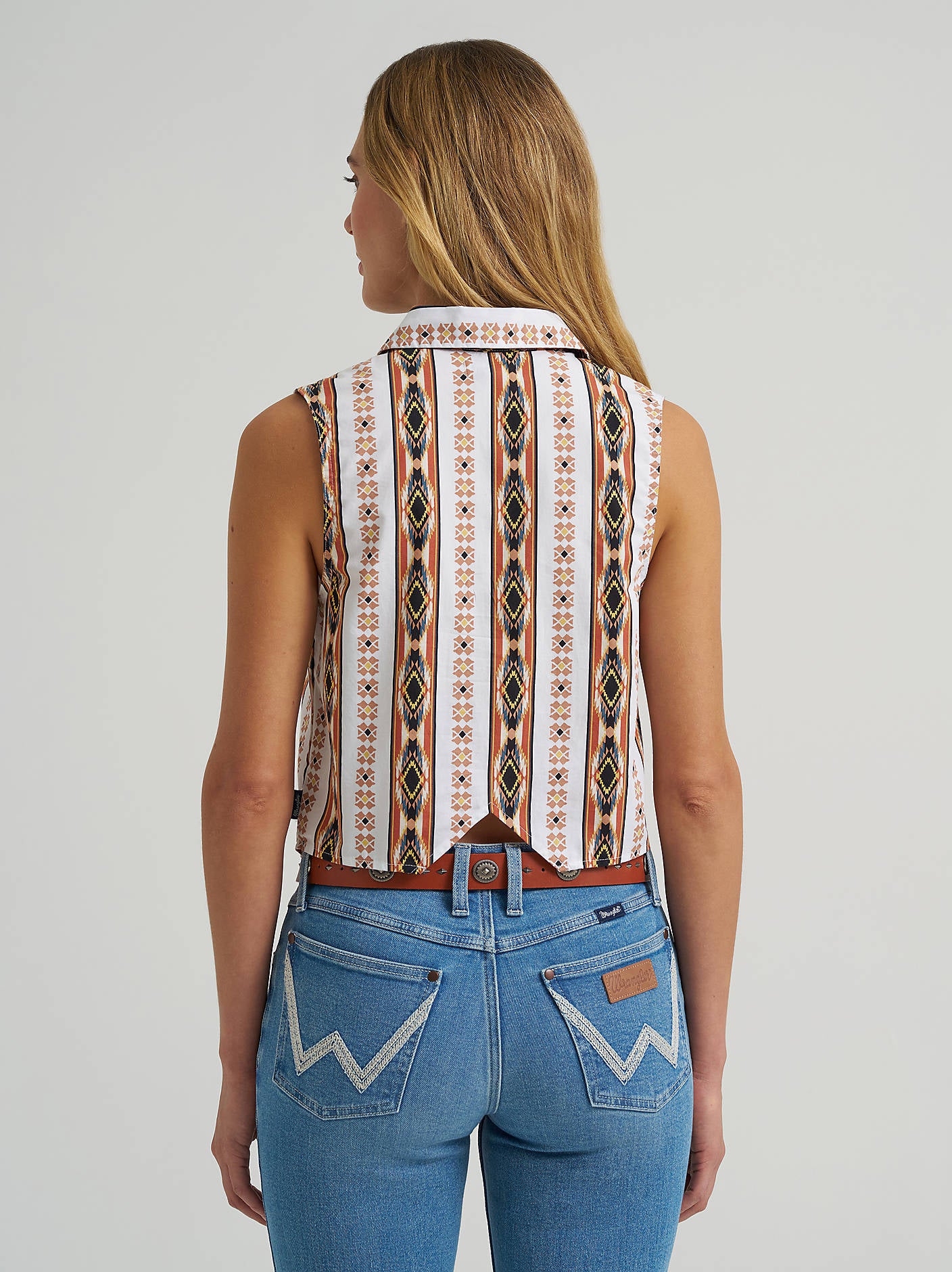 Women's Checotah Print Shirt Vest - Cream
