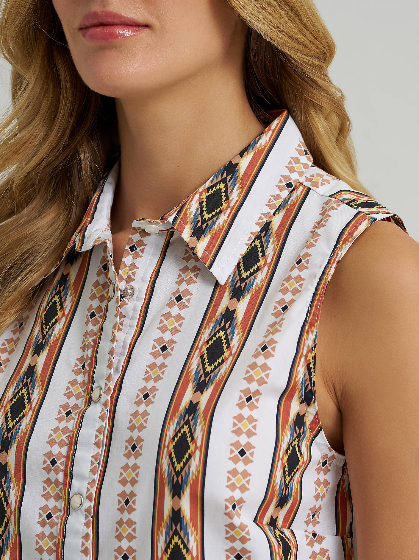 Women's Checotah Print Shirt Vest - Cream