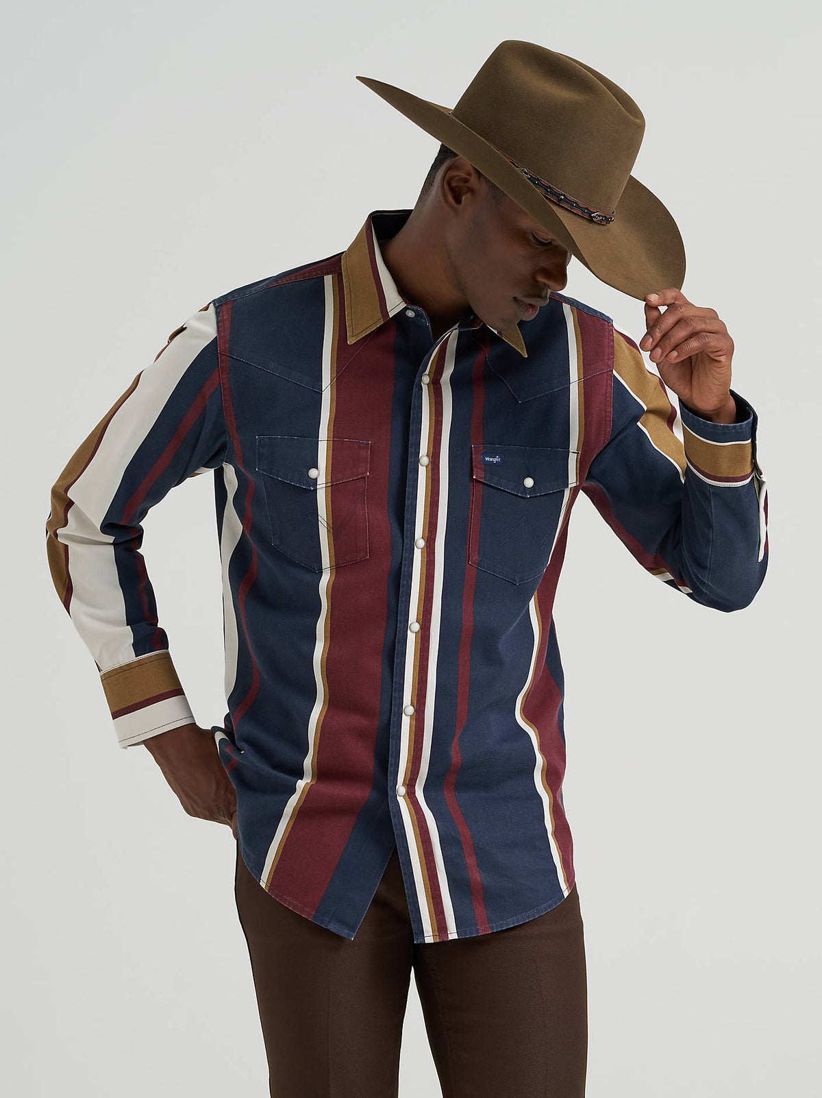 Western Mens Vintage Brush Long Sleeve