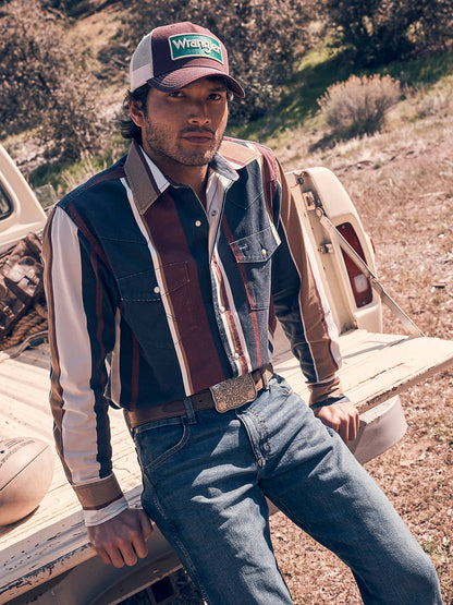 Western Mens Vintage Brush Long Sleeve