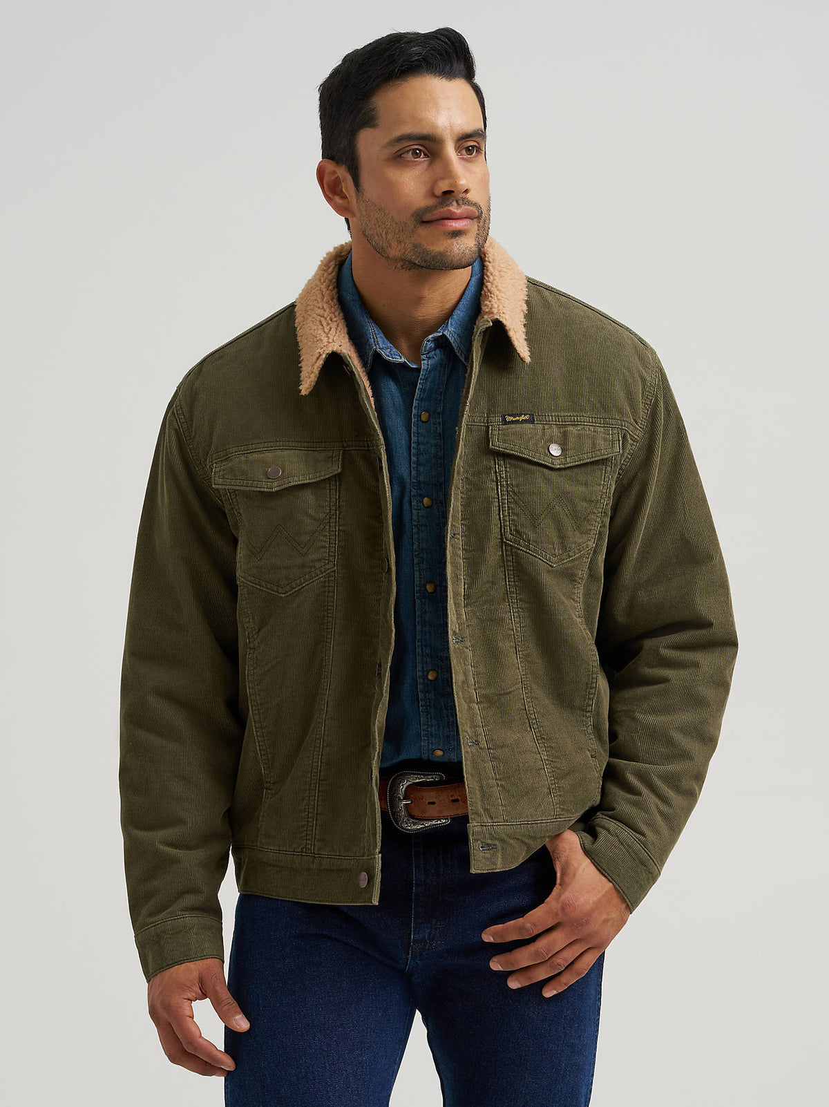 Cowboy Cut Sherpa Lined Corduroy Jacket