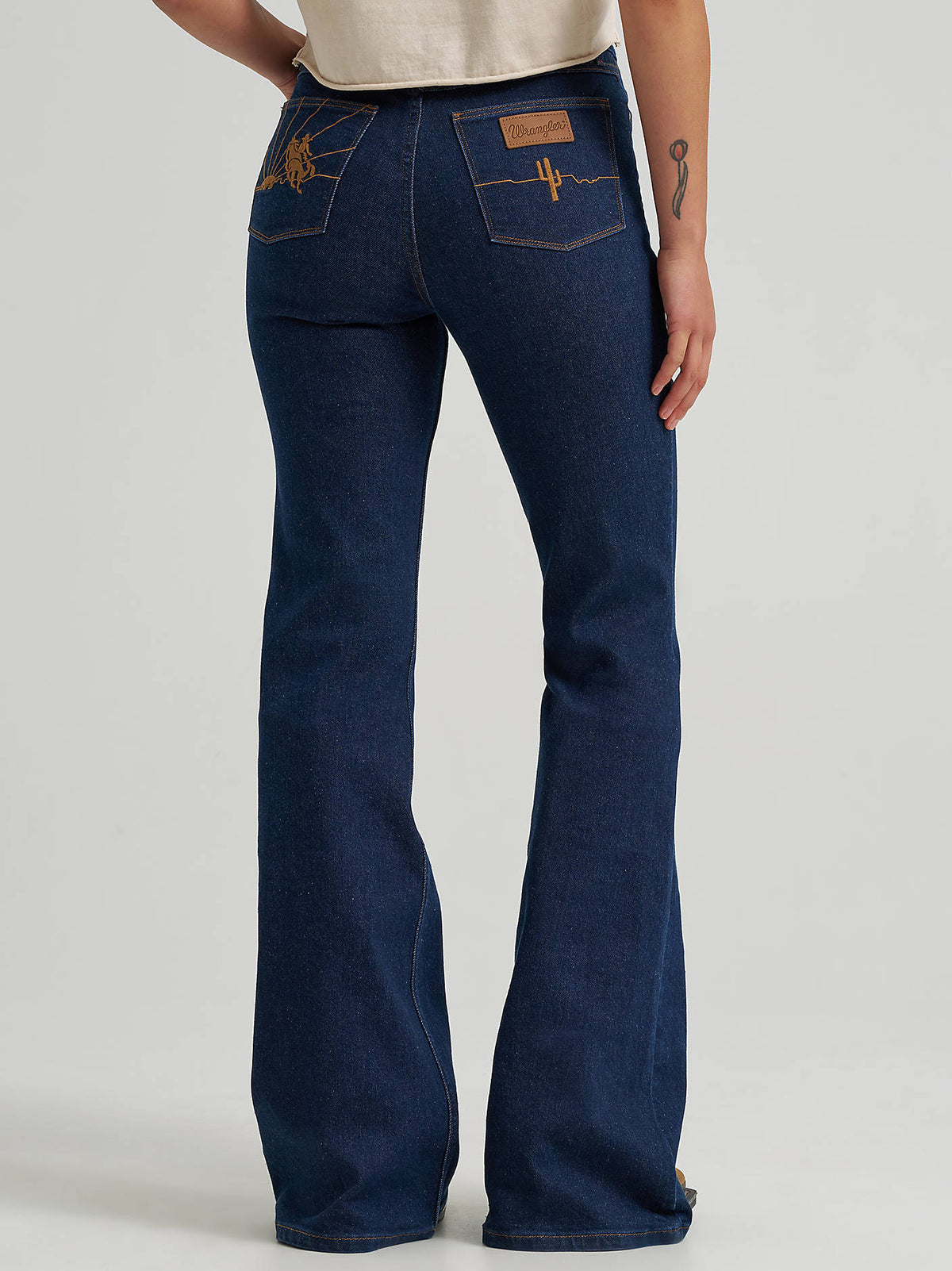 Flare Embroidered Pocket Jean