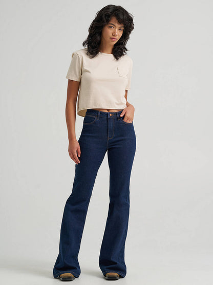 Flare Embroidered Pocket Jean