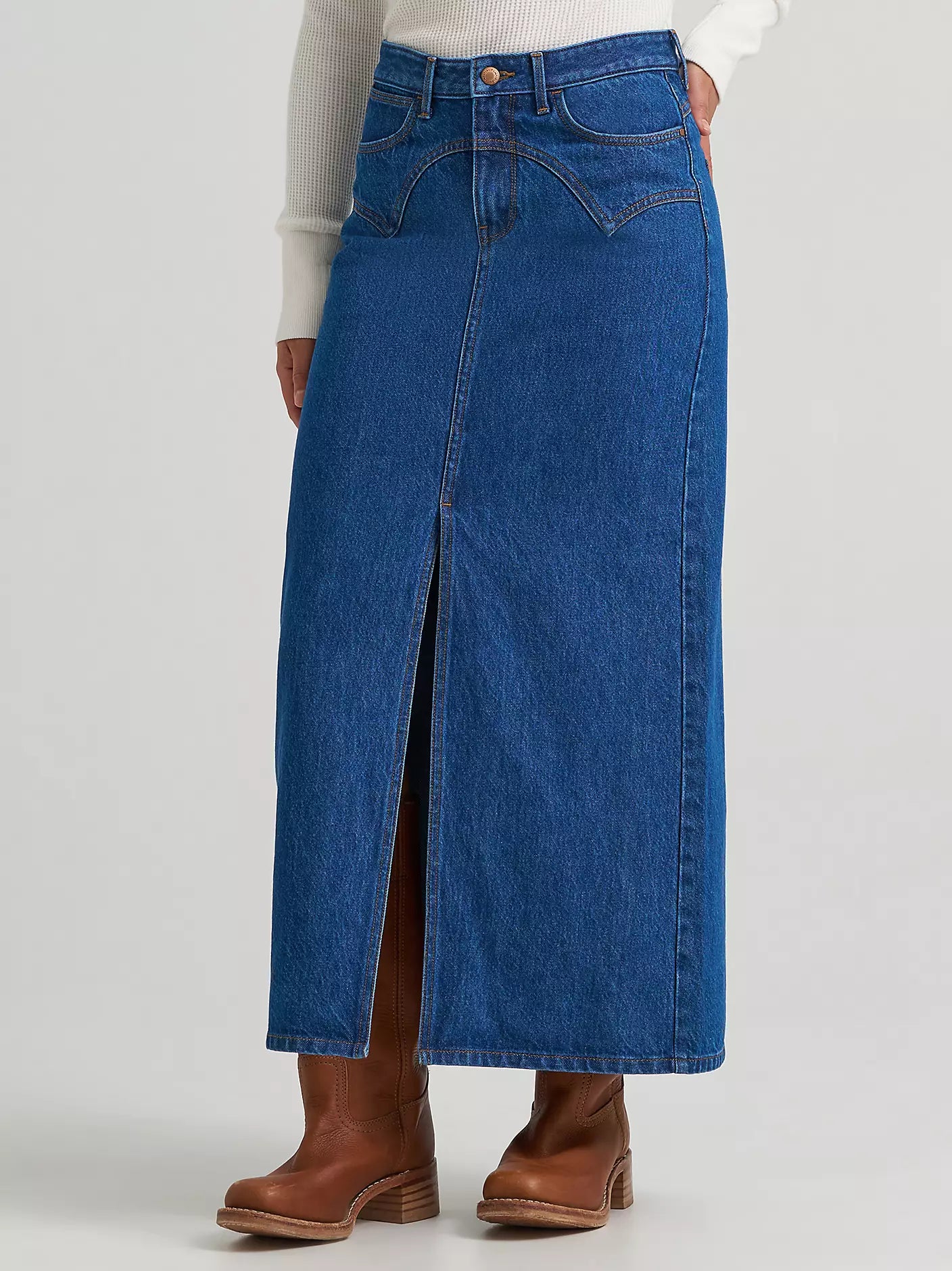 Western Seam Midi Skirt