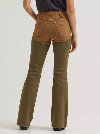 Wrangler Pieced Chaps Flare Jean