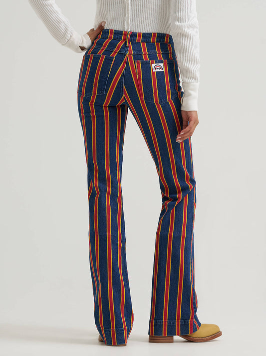 Rainbow High Waist Flare Jeans