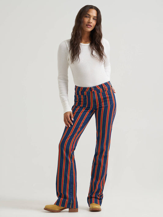 Rainbow High Waist Flare Jeans