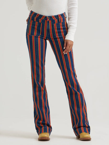 Rainbow High Waist Flare Jeans