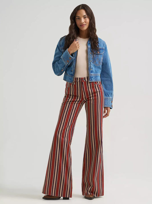 Retro Print 70s Flare Jean