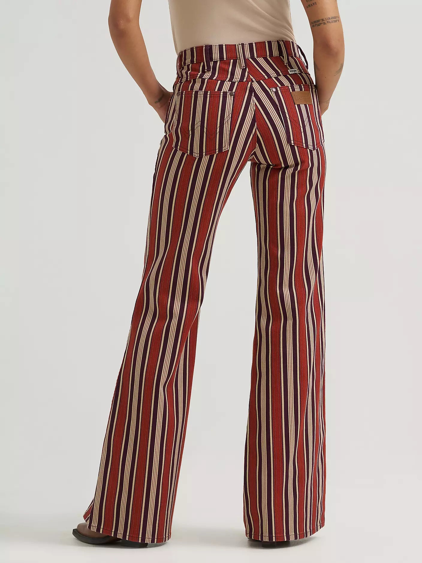 Retro Print 70s Flare Jean