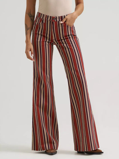 Retro Print 70s Flare Jean