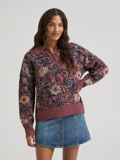Ranch Polo Floral Sweater