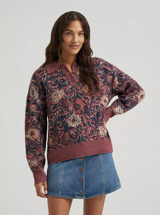 Ranch Polo Floral Sweater
