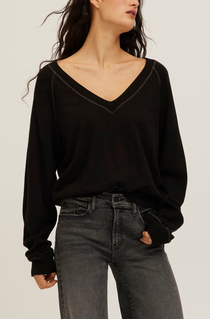 Cambridge Contrast Stitch Sweatshirt - Black