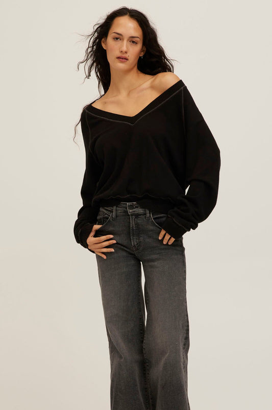 Cambridge Contrast Stitch Sweatshirt - Black