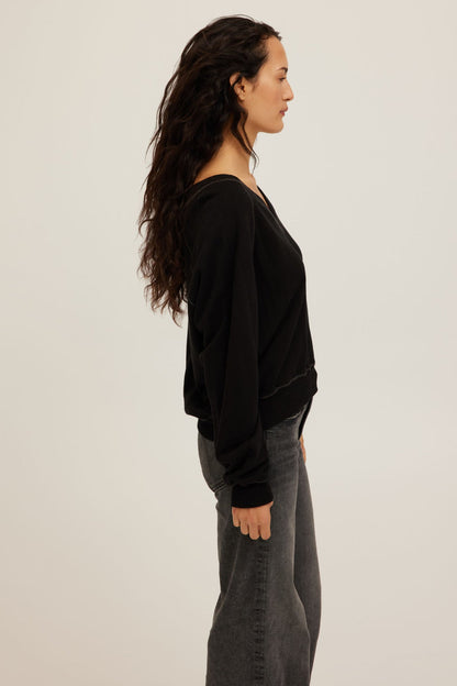 Cambridge Contrast Stitch Sweatshirt - Black