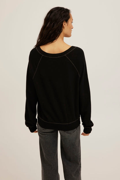 Cambridge Contrast Stitch Sweatshirt - Black