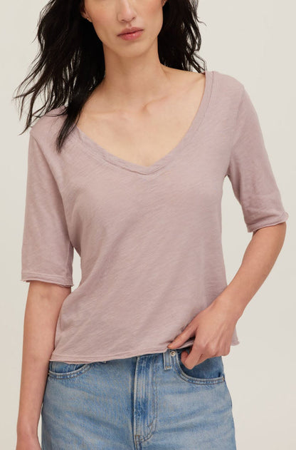 Jude V-Neck Tee - Dusty Lilac