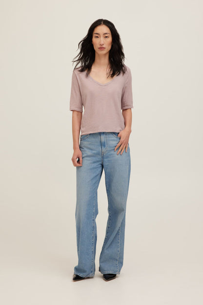 Jude V-Neck Tee - Dusty Lilac