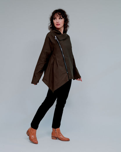 Overlapping Zip Front Top