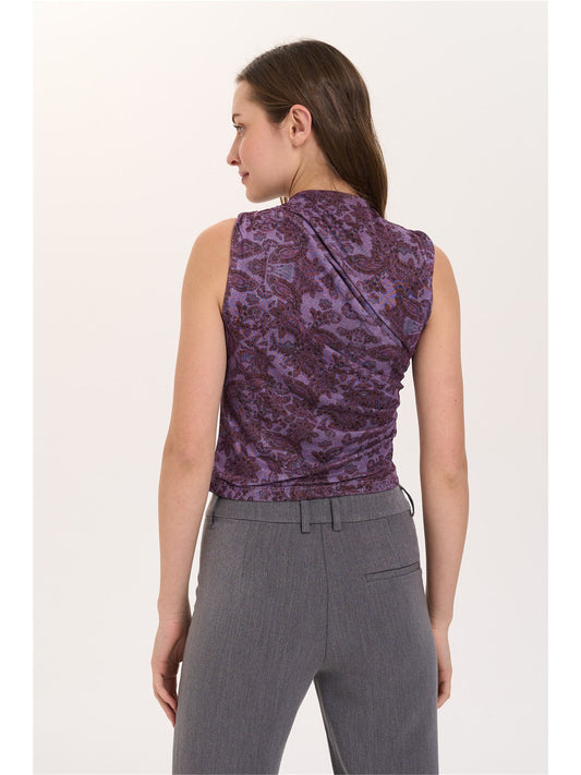 Lace Print Sleeveless Top