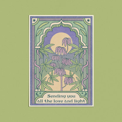 Sending you all the love and light Card - With cello wrap