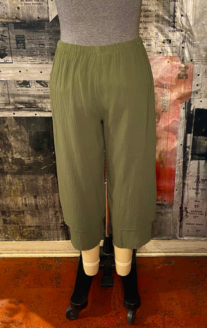 Crop Layered Pant - Frond