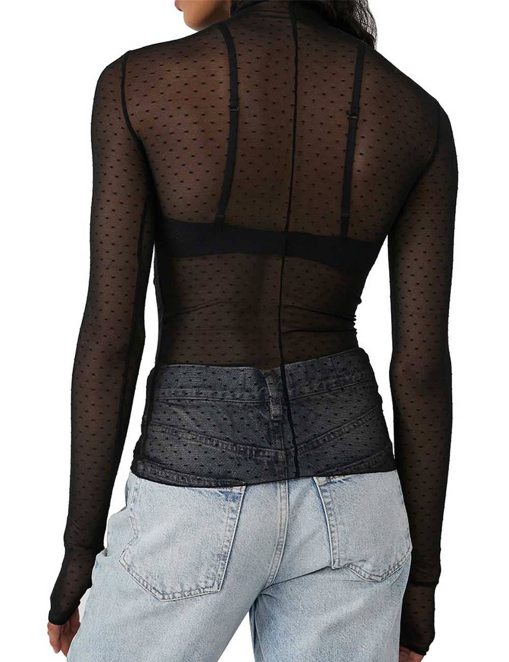 Polka Dot Mesh Layering Top - Multiple Colors