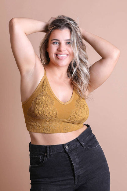 Curve Textured Seamless Padded Brami - Multiple Colors