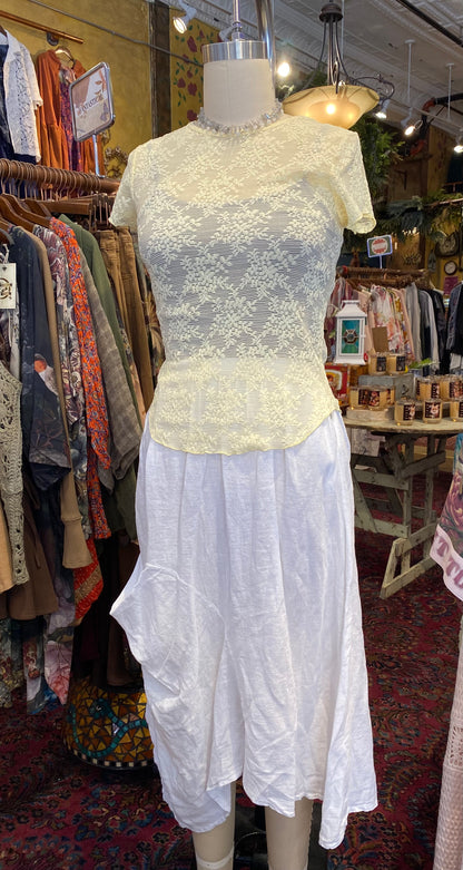Ready To Go Lace Tee - Butter Yellow
