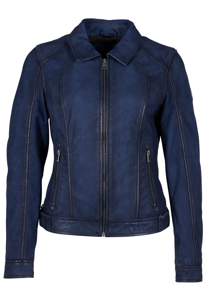 Sunny RF Nubuck Leather Jacket - Blue