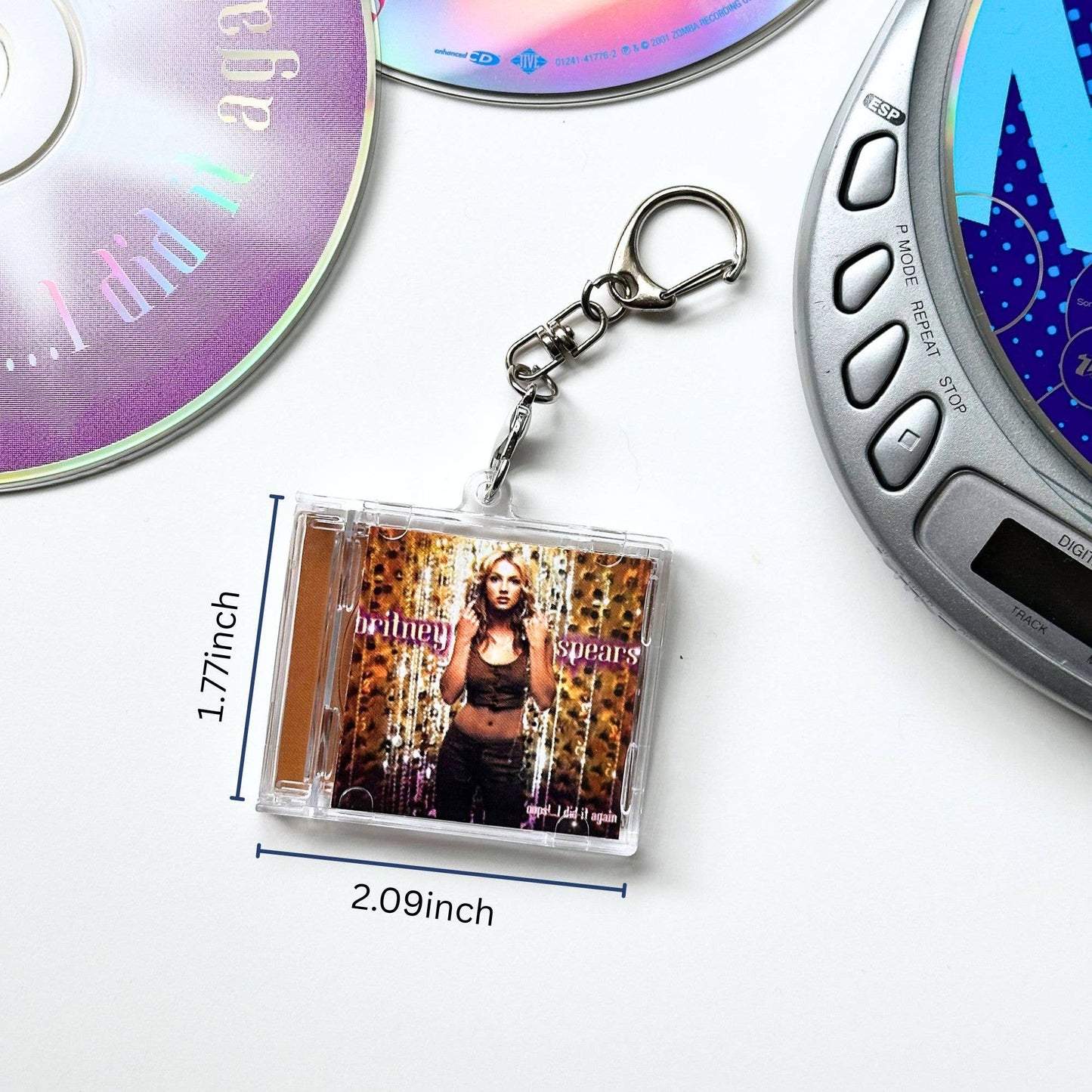 'Hit Clips' Mini CD Case Keychain - Britney Spears Oops - Stronger