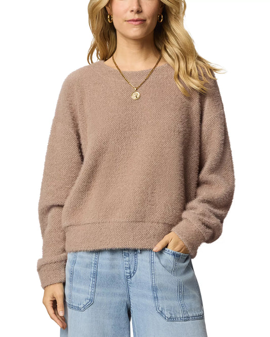 Fallon Fuzzy Crewneck Sweater - Macchiato
