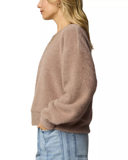 Fallon Fuzzy Crewneck Sweater - Macchiato