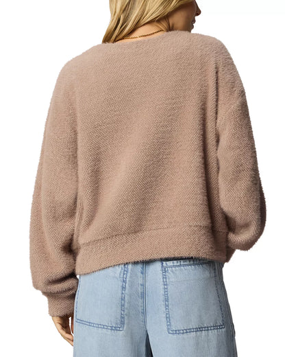 Fallon Fuzzy Crewneck Sweater - Macchiato
