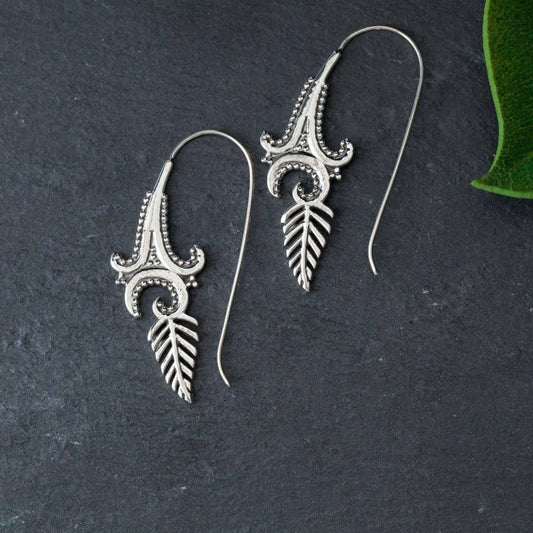 Sterling Silver Tribal Feather Earring