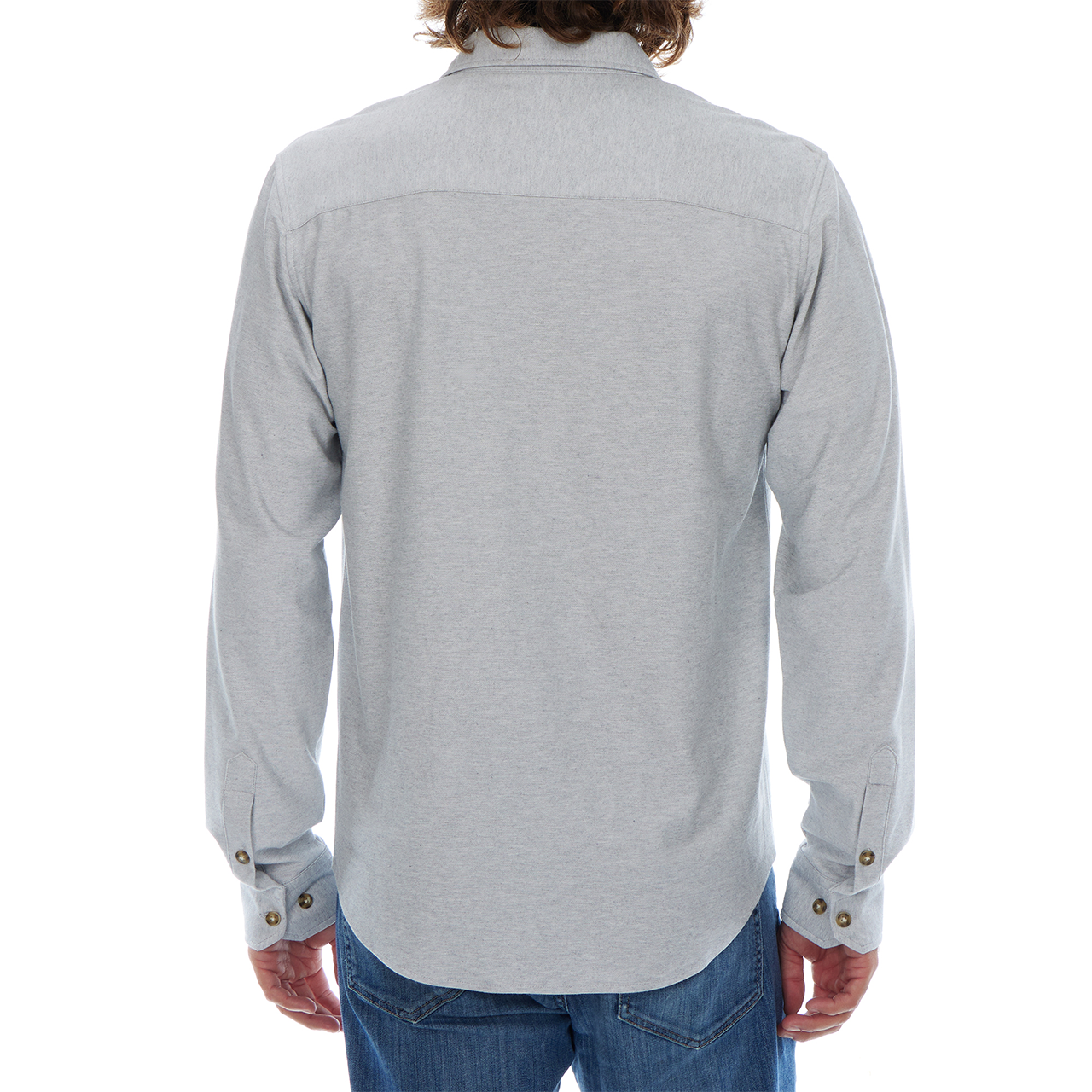 Alden Gray Long Sleeve Light Weight Stretch Pique Shirt