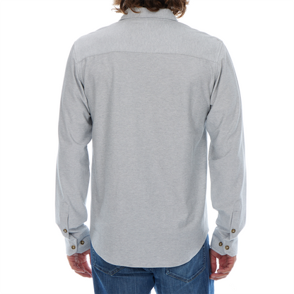 Alden Gray Long Sleeve Light Weight Stretch Pique Shirt