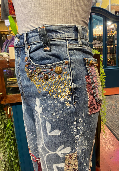 Embroidered Dreams Daze High Rise Wide Leg Jean - Savannah Pedersen*